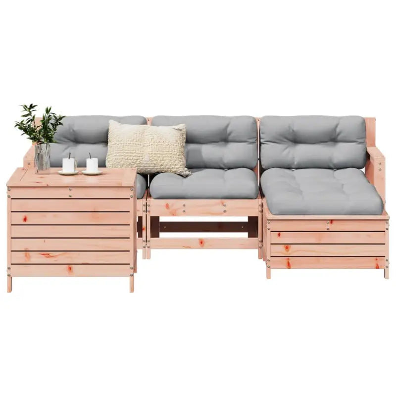 Houten loungeset van massief Douglas vurenhout voor je tuin of terras - Tuinsets