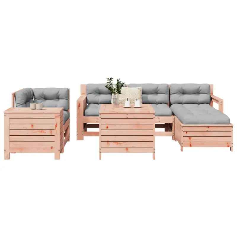 Houten loungeset van massief Douglas vurenhout voor tuin en terras - Natuurlijk douglashout - Tuinsets