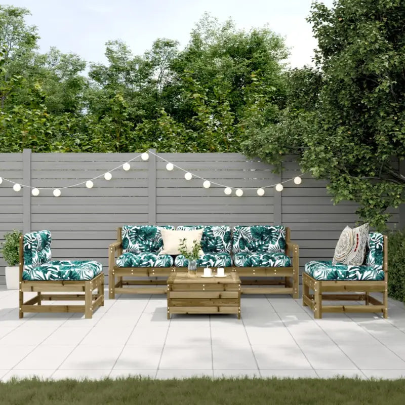 Houten loungeset van massief douglashout met gelat ontwerp - Naturel geïmpregneerd - Tuinsets
