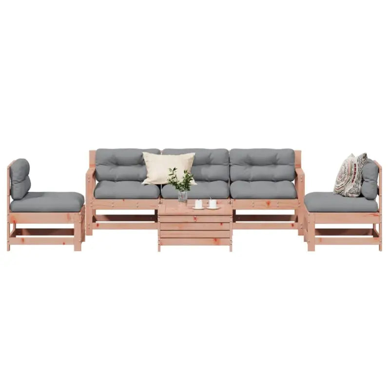 Houten loungeset van massief douglashout met gelat ontwerp - Tuinsets