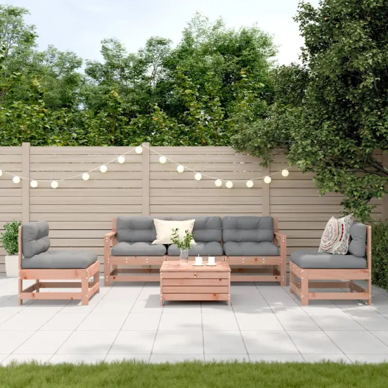 Houten loungeset van massief douglashout met gelat ontwerp - Tuinsets