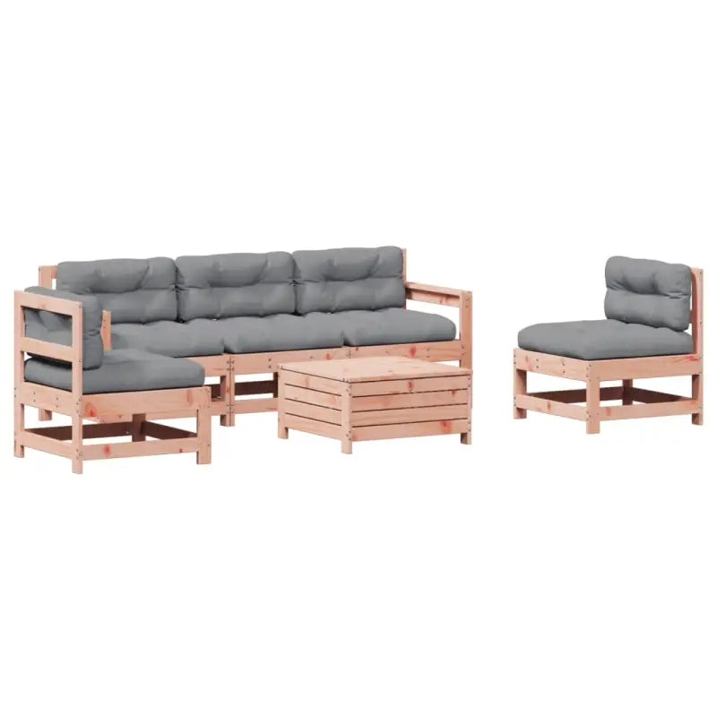 Houten loungeset van massief douglashout met gelat ontwerp - Tuinsets
