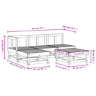 Houten loungeset van massief douglashout met voetenbank en salontafel - Tuinsets