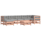 Houten loungeset van massief douglashout met voetenbank en salontafel - Tuinsets