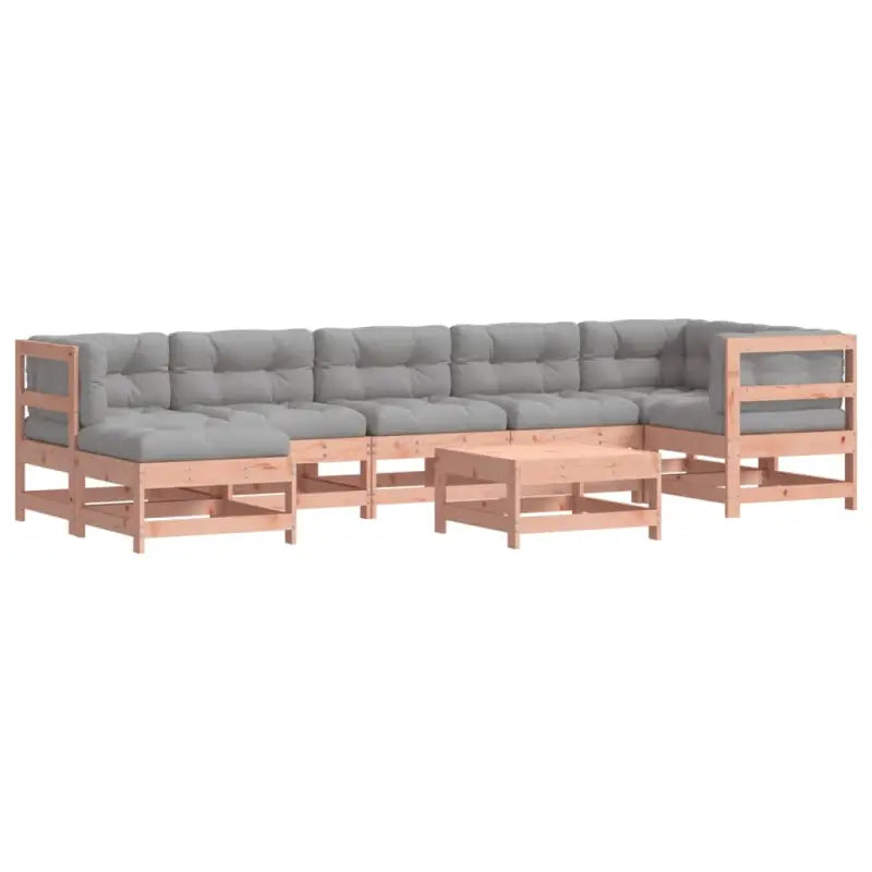 Houten loungeset van massief douglashout met voetenbank en salontafel - Tuinsets