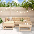 Houten loungeset van massief douglashout met voetenbank en salontafel - Natuurlijk grenenhout - Tuinsets