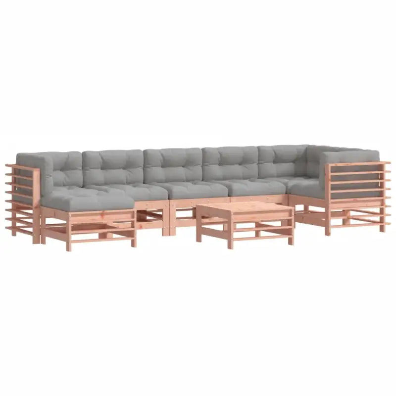 Houten loungeset van massief Douglashout met voetenbank en salontafel - Tuinsets