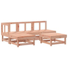 Houten loungeset van massief douglashout met voetenbank en salontafel - Tuinsets