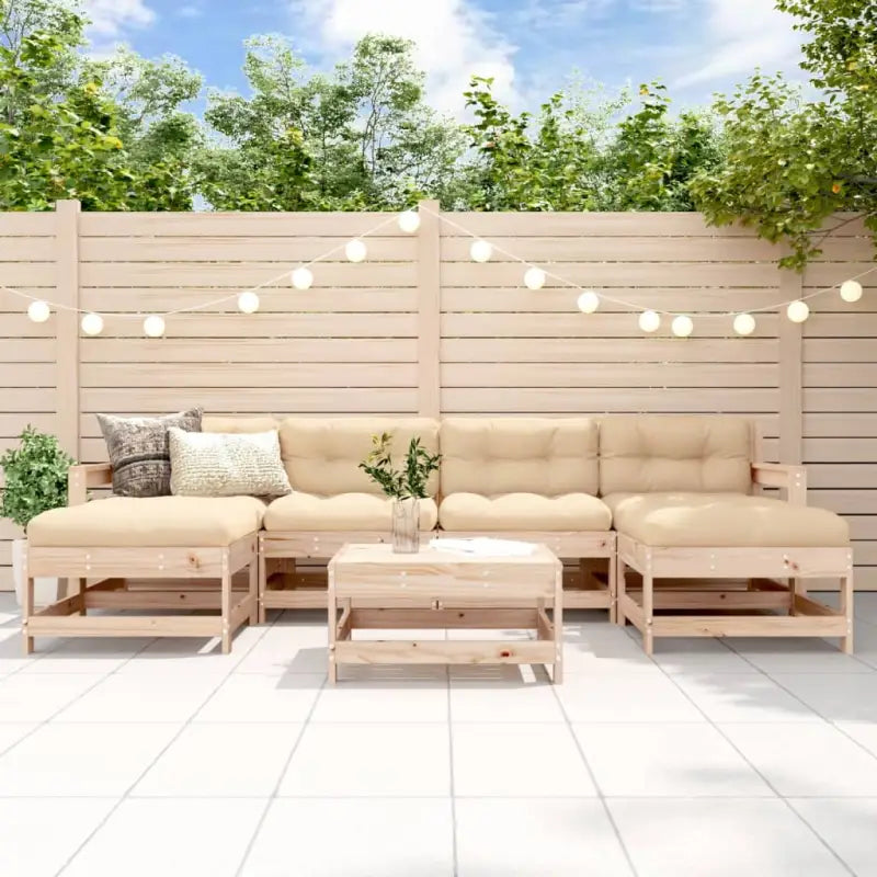 Houten loungeset van massief Douglashout voor tuin en terras - Natuurlijk grenenhout - Tuinsets