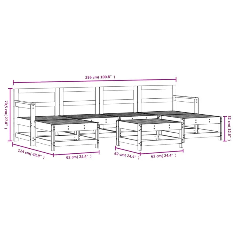Houten loungeset van massief Douglashout voor tuin en terras - Tuinsets