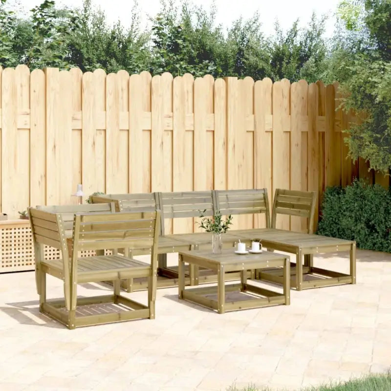 Houten loungeset van massief grenenhout met elegante afmetingen - Naturel geïmpregneerd / Nee - Tuinsets