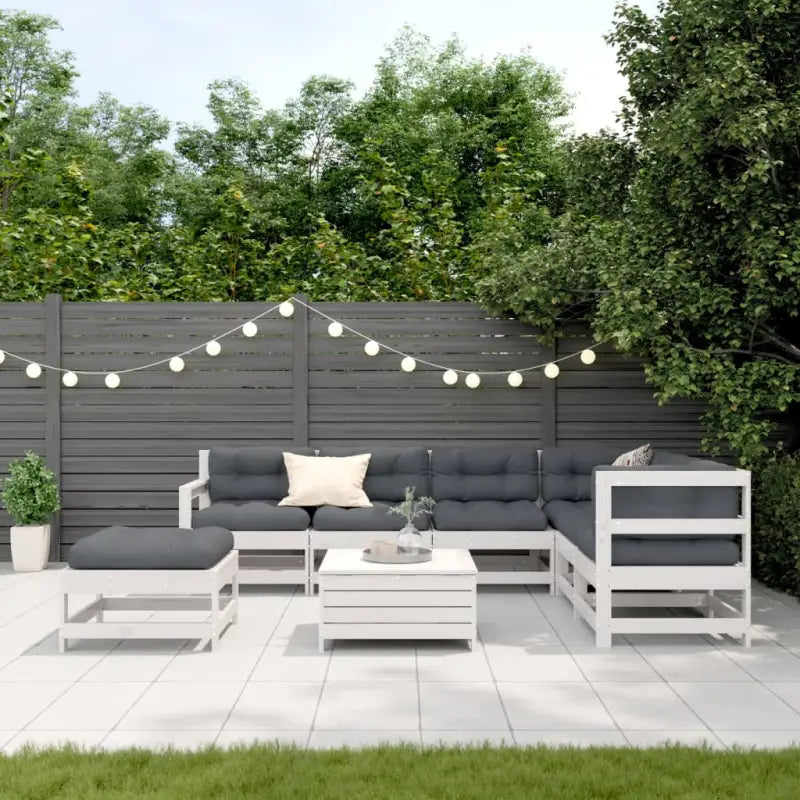 Houten loungeset van massief grenenhout met gelat en modulair ontwerp - Tuinsets
