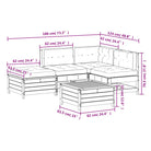 Houten loungeset van massief grenenhout met gelat ontwerp en modulair design - Tuinsets