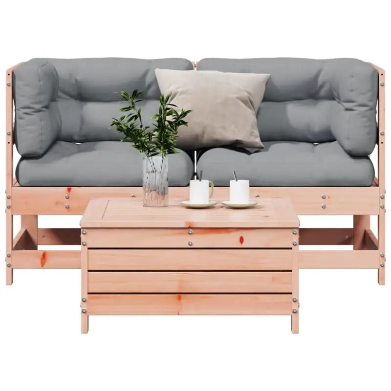 Houten loungeset van massief grenenhout met gelat ontwerp - Natuurlijk douglashout - Tuinsets