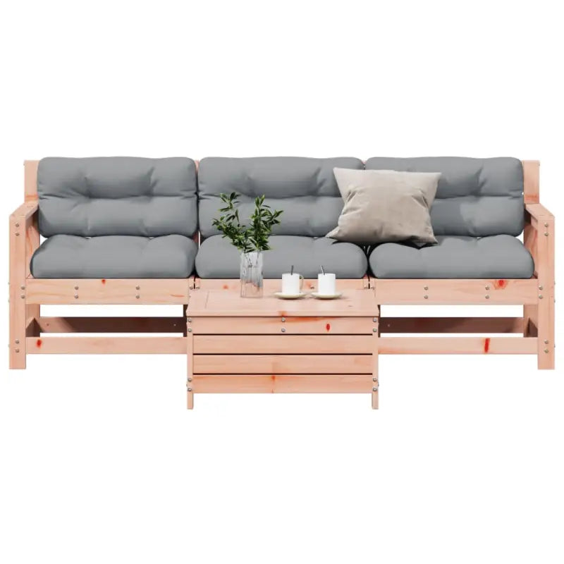 Houten loungeset van massief grenenhout met gelat ontwerp - Natuurlijk douglashout - Tuinsets