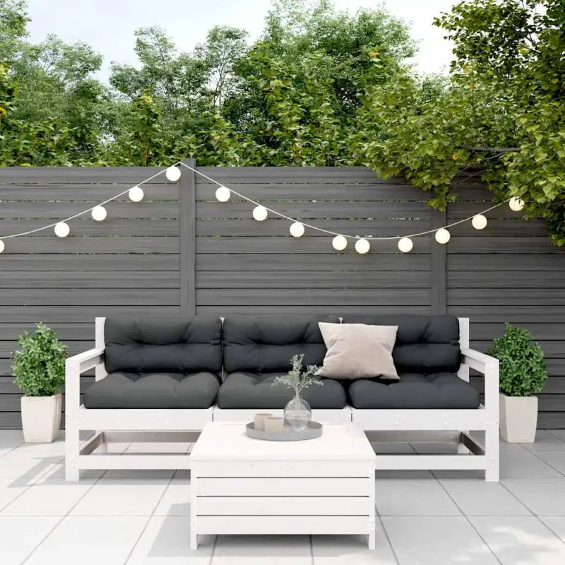 Houten loungeset van massief grenenhout met gelat ontwerp - Tuinsets