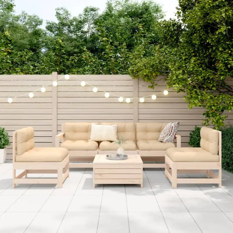 Houten loungeset van massief grenenhout met modulair ontwerp - Tuinsets