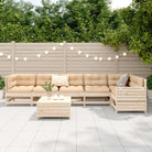 Houten loungeset van massief grenenhout met modulair ontwerp - Tuinsets