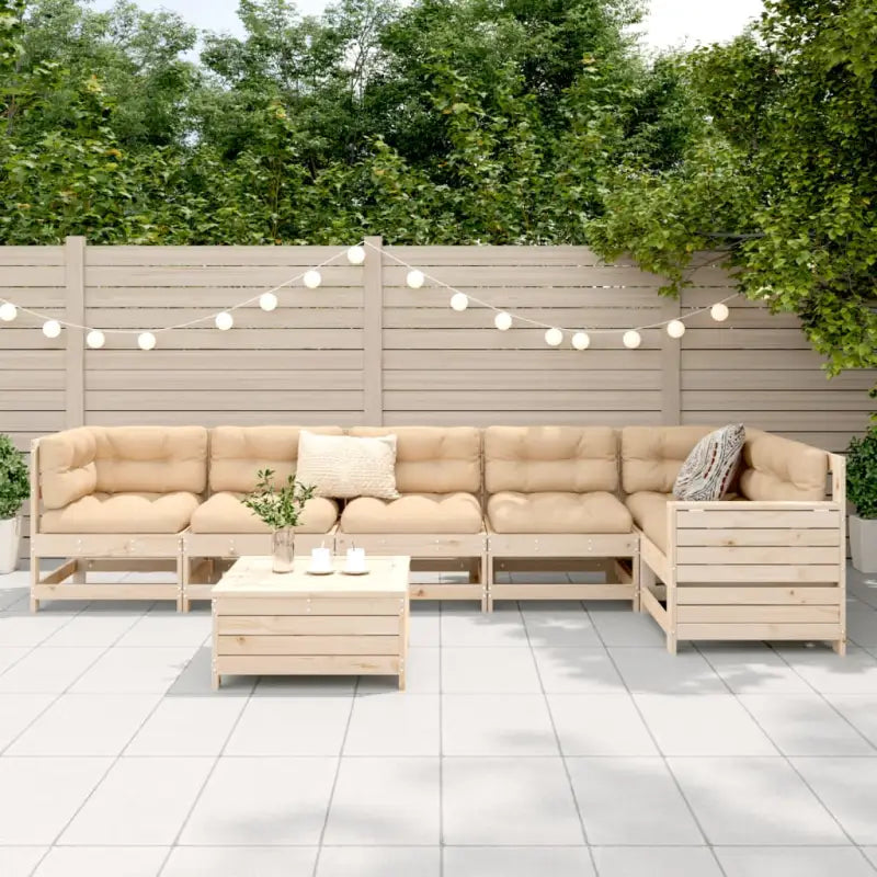 Houten loungeset van massief grenenhout met modulair ontwerp - Tuinsets