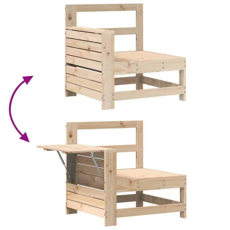 Houten loungeset van massief grenenhout met modulair ontwerp - Tuinsets