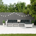 Houten loungeset van massief grenenhout met modulair ontwerp - Wit grenenhout - Tuinsets