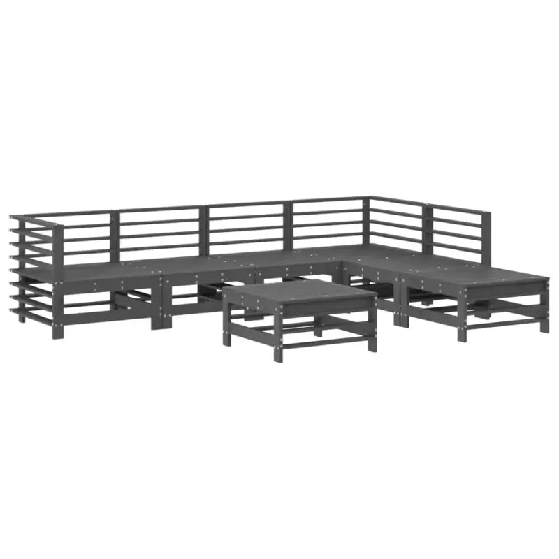 Houten loungeset van massief grenenhout met voetenbank en salontafel - Tuinsets