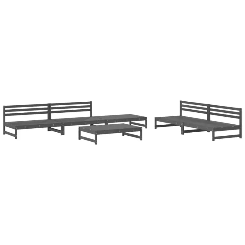 Houten loungeset van massief grenenhout met voetenbank en salontafel - Tuinsets