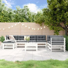 Houten loungeset van massief grenenhout met voetenbank en salontafel - Wit grenenhout - Tuinsets