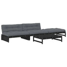 Houten loungeset van massief grenenhout met voetenbank en salontafel - Tuinsets