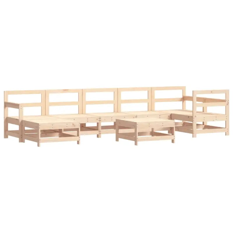 Houten loungeset van massief grenenhout met voetenbank en salontafel - Tuinsets