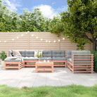 Houten loungeset van massief grenenhout met voetenbank en salontafel - Natuurlijk douglashout - Tuinsets