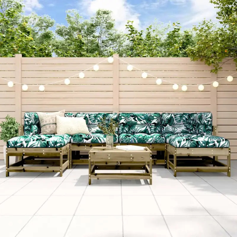 Houten loungeset van massief grenenhout voor in de tuin - Naturel geïmpregneerd - Tuinsets