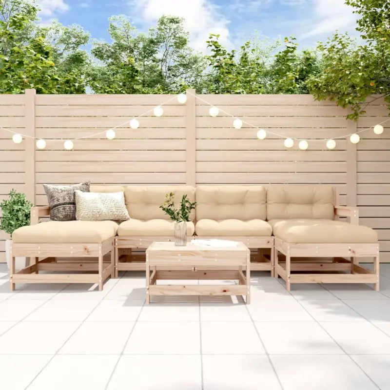 Houten loungeset van massief grenenhout voor in de tuin - Natuurlijk grenenhout - Tuinsets