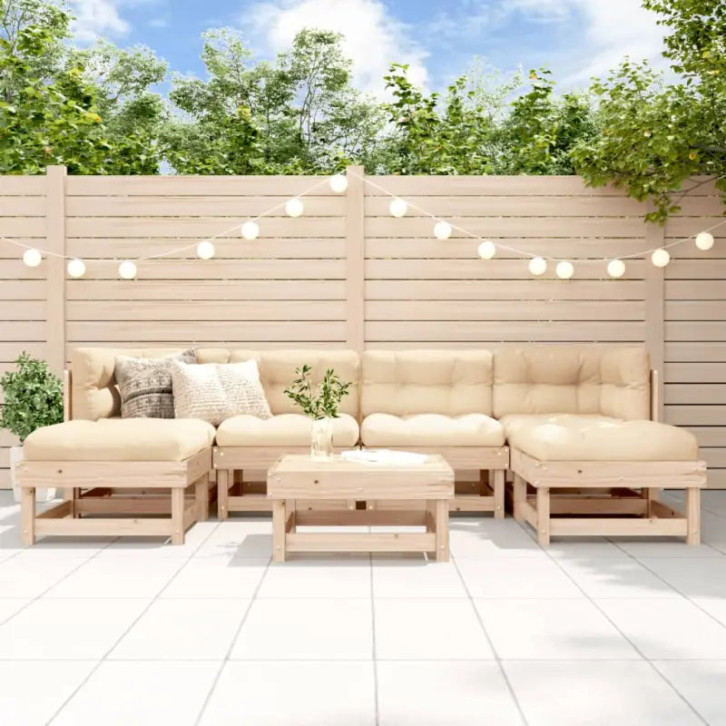 Houten loungeset van massief grenenhout voor in de tuin of terras - Tuinsets