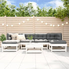 Houten loungeset van massief grenenhout voor in de tuin of terras - Wit grenenhout - Tuinsets