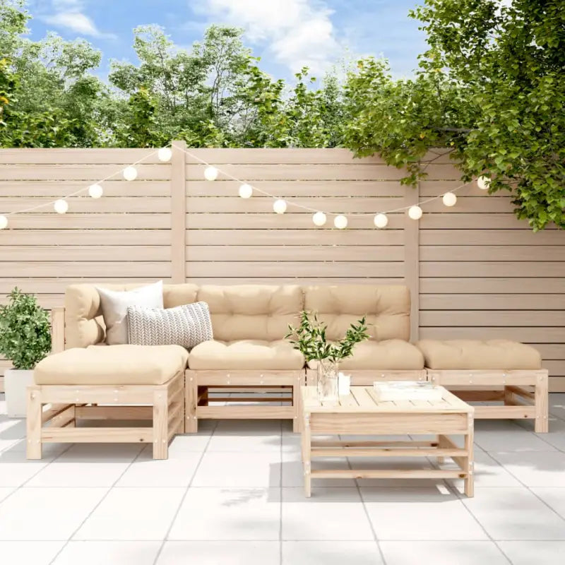 Houten loungeset van massief grenenhout voor in de tuin - Tuinsets