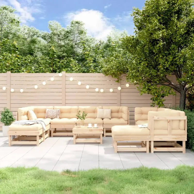 Houten loungeset van massief grenenhout voor in de tuin - Tuinsets