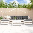 Houten loungeset van massief grenenhout voor in de tuin - Wit grenenhout - Tuinsets