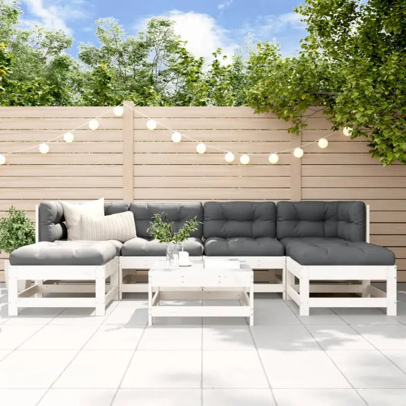 Houten loungeset van massief grenenhout voor tuin en terras - Wit grenenhout - Tuinsets