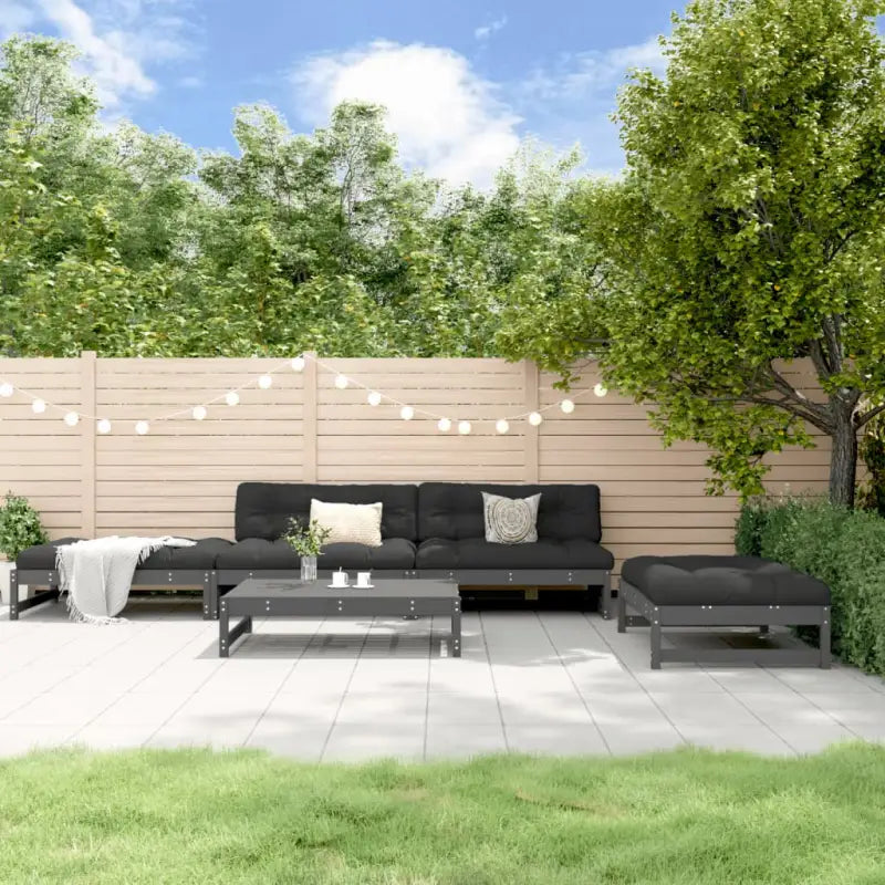 Houten loungeset van massief grenenhout voor tuin of terras - Grijs - Tuinsets