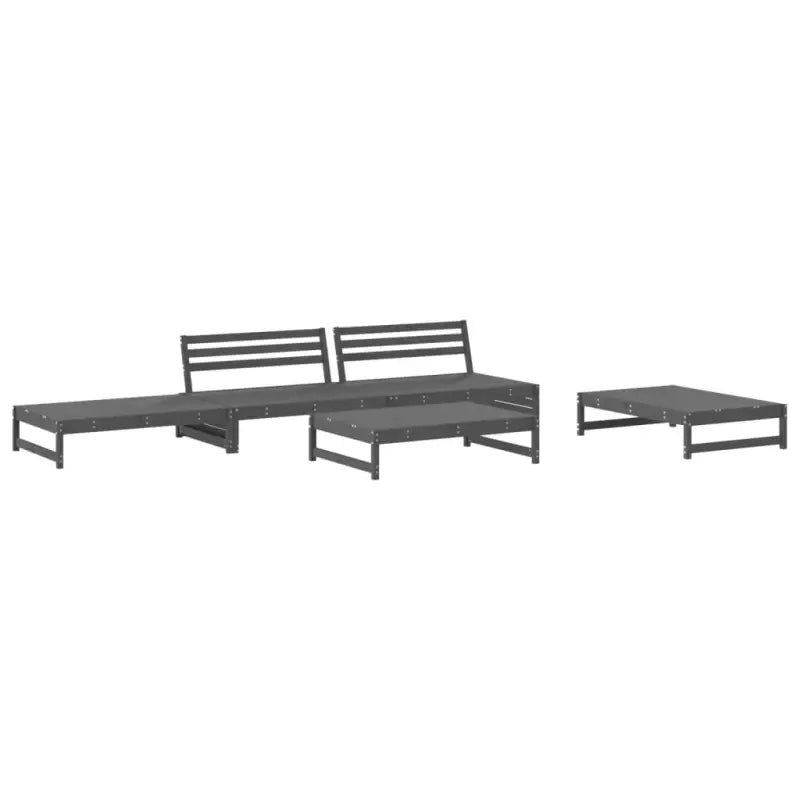 Houten loungeset van massief grenenhout voor tuin of terras - Tuinsets