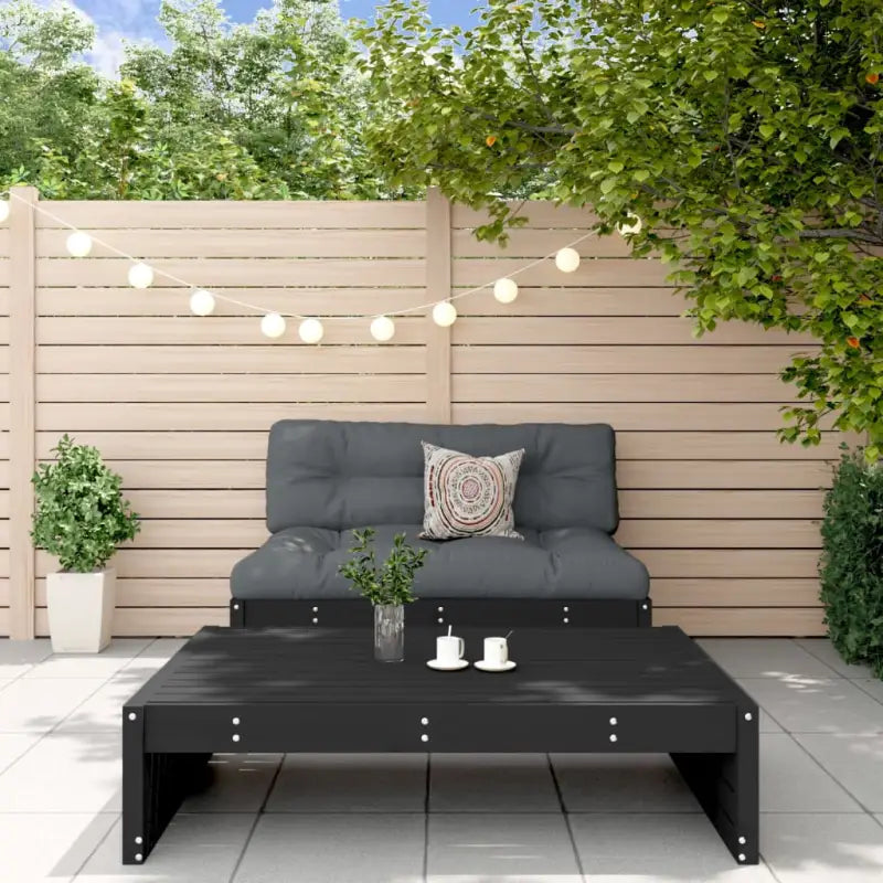 Houten loungeset van massief grenenhout voor tuin of terras - Zwart - Tuinsets