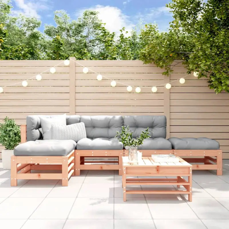 Houten loungeset voor in de tuin van massief grenenhout - Natuurlijk douglashout - Tuinsets