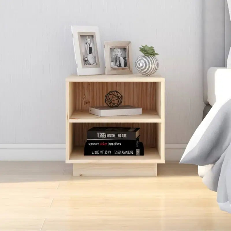 Houten nachtkastje van massief grenenhout met moderne charme - Bruin / 1 - Nachtkastjes