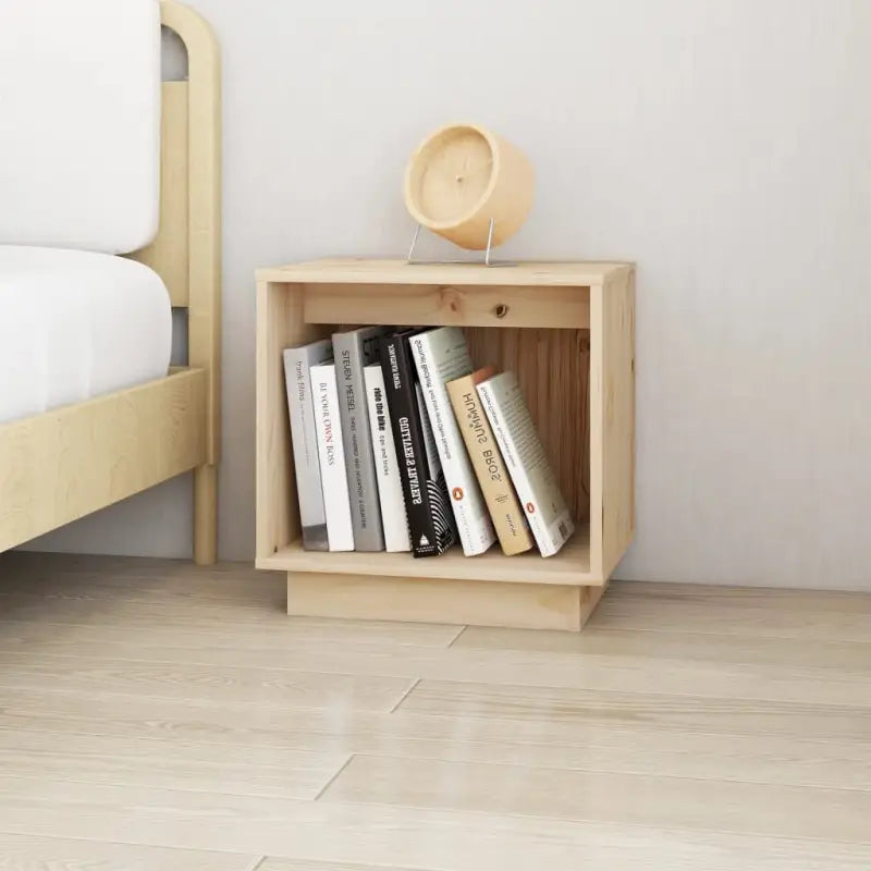 Houten nachtkastje van massief grenenhout met moderne charme - Bruin / 1 - Nachtkastjes