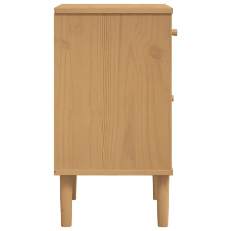Houten nachtkastje van massief grenenhout met strak design - Nachtkastjes