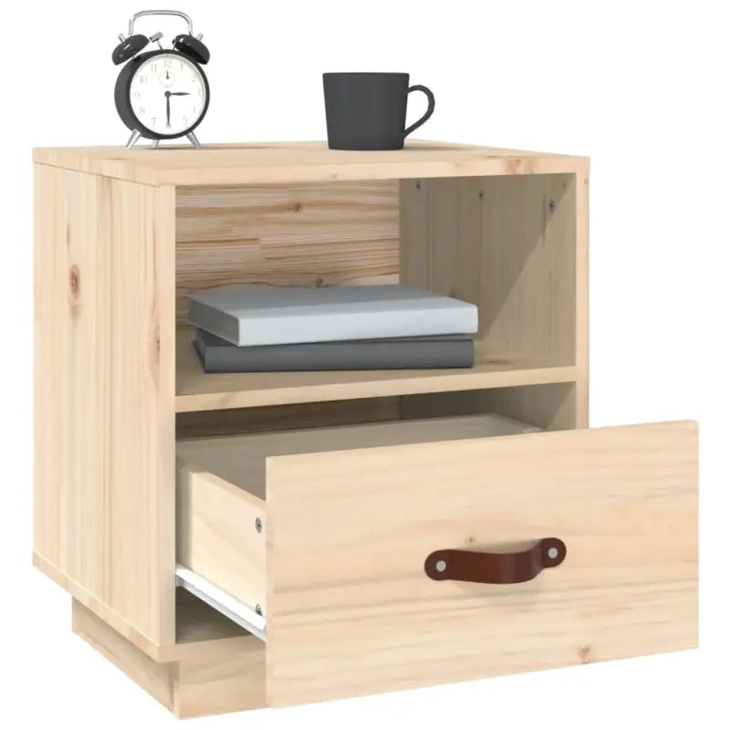 Houten nachtkastje van massief grenenhout voor decoratieve spullen - Nachtkastjes