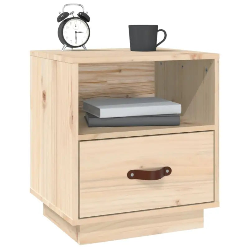 Houten nachtkastje van massief grenenhout voor decoratieve spullen - Nachtkastjes