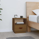 Houten nachtkastje van massief grenenhout voor decoratieve spullen - Honingbruin / 1 - Nachtkastjes