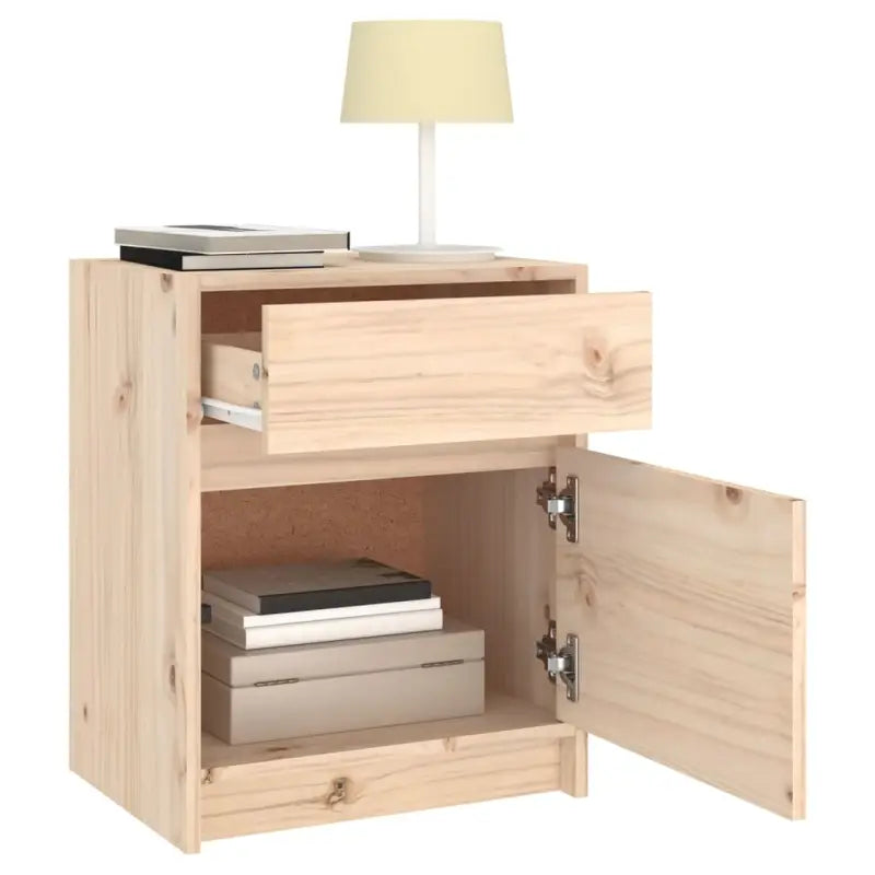Houten nachtkastje van massief grenenhout voor je interieur - Nachtkastjes